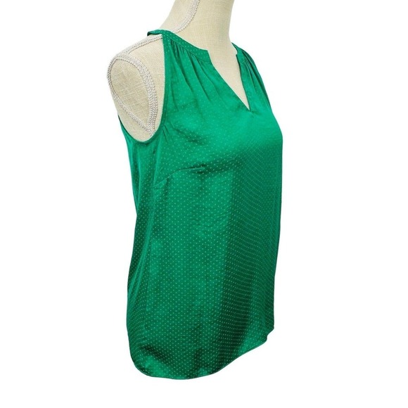 CAbi Halter Style Blouse Tank Polka Dot V-Neck Style 5549 Womens Sz XS Green EUC - Picture 6 of 10